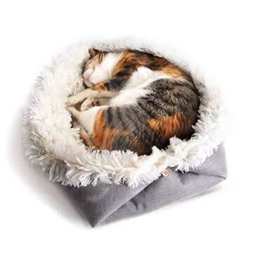 4CLAWS Furry Pet Bed/Mat (Convertible) - White