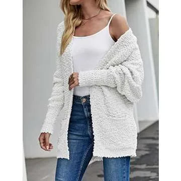 Stylish TECREW Women's Fuzzy Popcorn Cardigan