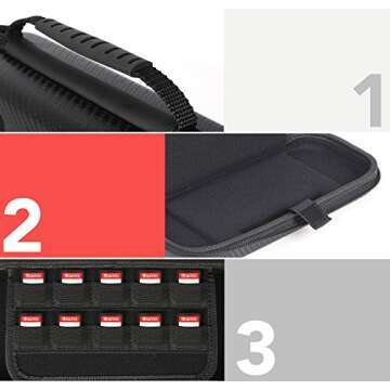 Amazon Basics Carrying Case for Nintendo Switch Console and Accessories - 10.31 x 2.36 x 5.24 inches, Black