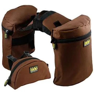 TrailMax Horn Saddle Bag & Pommel Pocket Saddle Bag Combo; Horn & Pommel Saddle Bag Combo for Horses; Saddle Bags for Western & Endurance Saddles; Trail Riding Saddle Bags; Brown