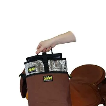TrailMax Horn Saddle Bag & Pommel Pocket Saddle Bag Combo; Horn & Pommel Saddle Bag Combo for Horses; Saddle Bags for Western & Endurance Saddles; Trail Riding Saddle Bags; Brown