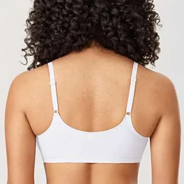 DELIMIRA Women's Front Closure Bras Seamless Plus Size Plunge Underwire Unlined Comfortable Bra White 36DD