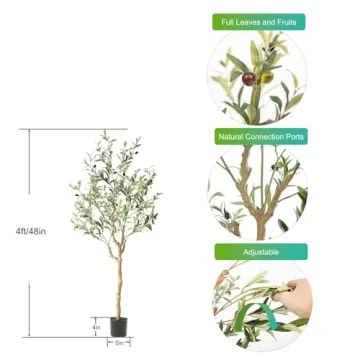Nafresh 4Ft Tall Faux Olive Tree for Home Decor