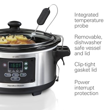Hamilton Beach 6 Quart Digital Slow Cooker - Ideal for Meal Prep