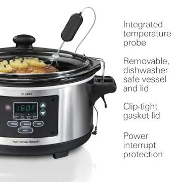 Hamilton Beach 6 Quart Digital Slow Cooker - Ideal for Meal Prep