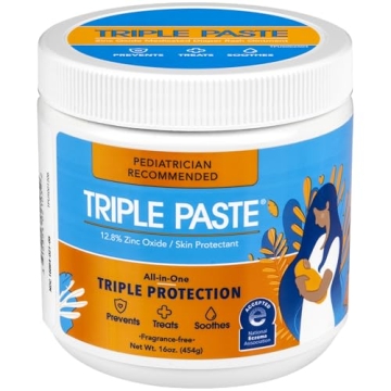 Triple Paste Diaper Rash Cream for Baby - 16 Oz Tub - Zinc Oxide Ointment Treats, Soothes and Preven...