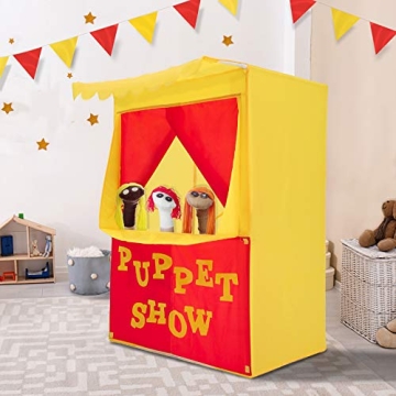 Alvantor Lemonade Stand Puppet Show Theater Pretend Playhouse Play Tent Kids on Stage Doorway Table ...