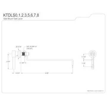 Kingston Brass KTDLS7 Concord Side Mount Toilet Tank Lever, Brushed Brass