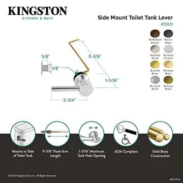 Kingston Brass KTDLS7 Modern Side Mount Toilet Lever