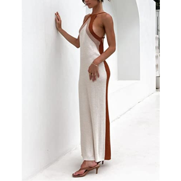 Fabumily Sexy Knit Bodycon Dress Y2K Summer Beach Apricot