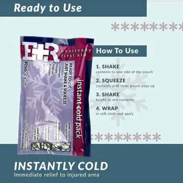 Ever Ready First Aid Disposable Cold Compress Therapy Instant Ice Pack for Injuries 4.5" x 7" - 3 Pa...