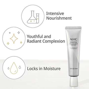 AHC Aesthetic Hydration Cosmetics Facial Moisturizer Essential Eye Cream for Face AntiAging Hydrating Korean Skincare OZ, 0.33 Ounce