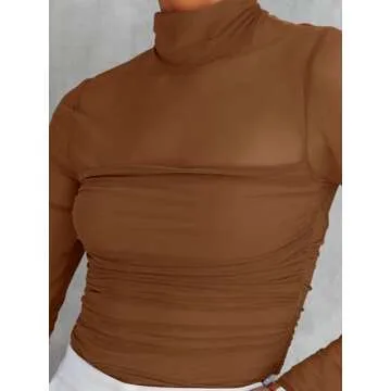 Stylish Mock Neck Long Sleeve Bodysuit for Women