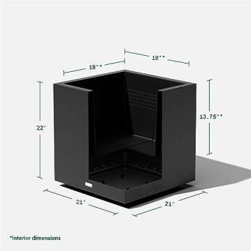 Veradek Block Series Cube Plastic Planter - Large Square Planter for Indoor or Outdoor Patio/Garden | Durable All-Weather Use with Drainage Holes | Modern Décor for Tall Plants, Trees, Flowers