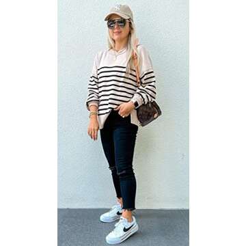 Womens Causal Crewneck Batwing Sleeve Knit Top Side Split Oversized Pullover Sweaters Loose Jumper