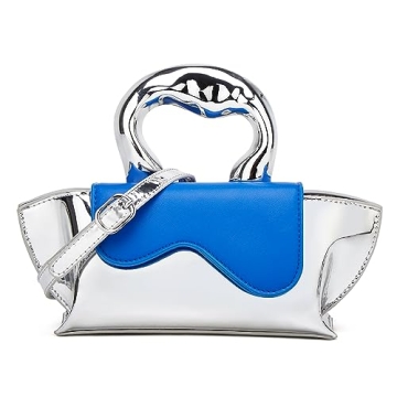 Stylish Small Silver Crossbody Bag - High-Quality PU Leather Evening Handbag for Women