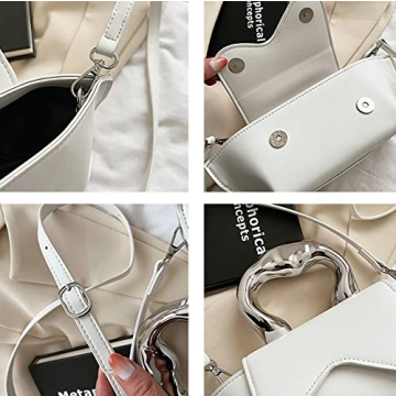 Stylish Small Silver Crossbody Bag for Women 2024