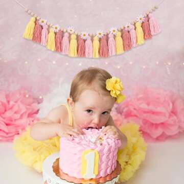 Daisy Highchair Garland for First Birthday Celebrations