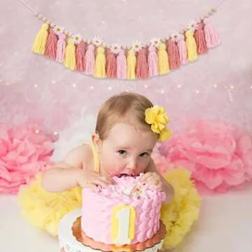 Daisy Highchair Garland for First Birthday Celebrations