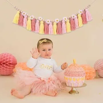 Daisy Highchair Garland for First Birthday Celebrations