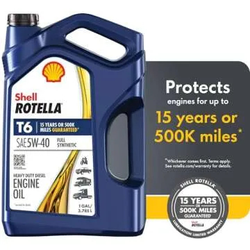 Shell Rotella T6 Full Synthetic 5W-40 Diesel Engine Oil, 1 Gallon