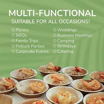 Palm Leaf Plates - Environmentally Disposable Tableware | 25 pieces | 4 Inches Round | Bamboo Style | Biodegradable & Compostable