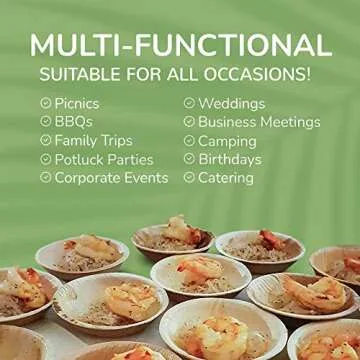 Eco-Friendly Palm Leaf Plates - 25 Biodegradable Utensils