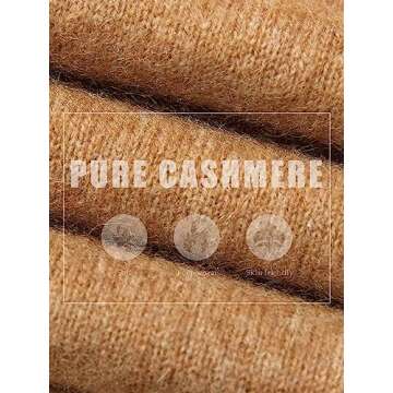 LINY XIN 100% Pure Cashmere Sweater for Women Fall Winter Turtleneck Long Sleeve Warm Soft Lightweight Knit Pullover (Tan,L)