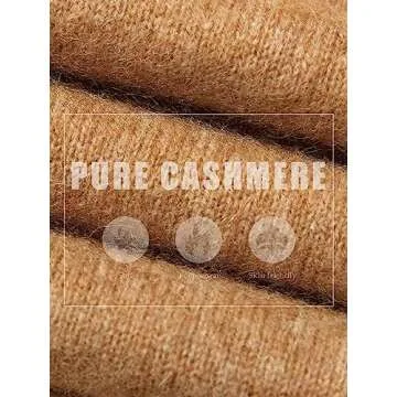 LINY XIN 100% Pure Cashmere Sweater for Women Fall Winter Turtleneck Long Sleeve Warm Soft Lightweight Knit Pullover (Tan,L)