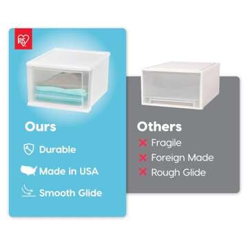 IRIS USA 17 Qt. Stackable Drawer Organizers for All Needs