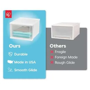 IRIS USA 17 Qt. Stackable Drawer Organizers for All Needs