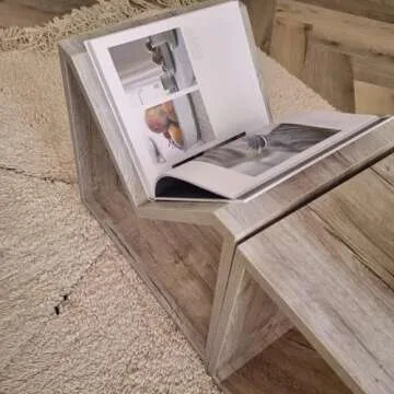 Mobili Fiver, Emma Low Coffee Table, Oak, Melamine-Finished, Modern Coffee Table, Italian Furniture