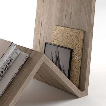 Mobili Fiver, Emma Low Coffee Table, Oak, Melamine-Finished, Modern Coffee Table, Italian Furniture