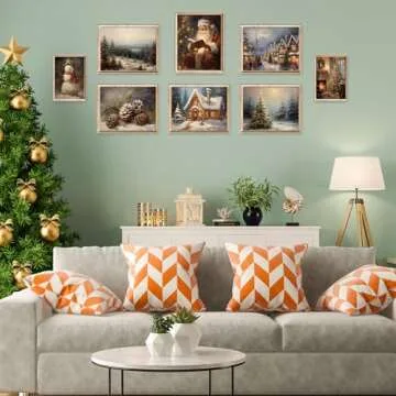 Vintage Christmas Wall Art Prints for Festive Decor