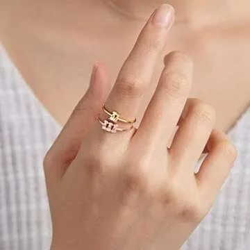 Centime Pesonalized Dog Name Ring, Dainty Stackable Rings, Cat Lover Rings, Pet Memorial Ring, Dog Name Jewelry, Pet Lover Jewelry, Jewelry Gift for Pet Mom