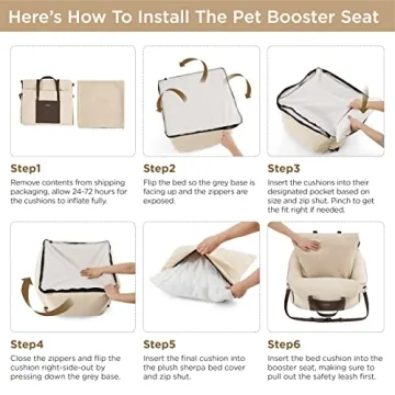 Lesure Small Dog Car Seat Waterproof Travel Booster with Foam