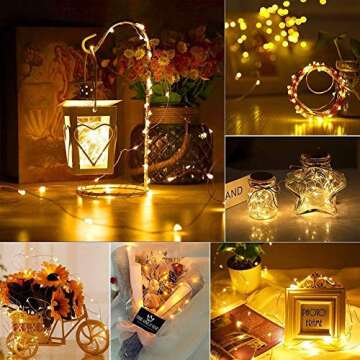 Twinkle Star 200 LED 66 FT Copper Fairy String Lights USB and Adapter Powered,Dimmable Control Fairy...