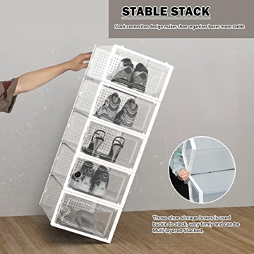 Hrrsaki Clear Stackable Shoe Boxes 15-Pack Organizer