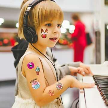 Aresvns Children's temporary tattoo 340+ Designs,20 sheets Cute fake tattoos for Girls and Boys, Wat...