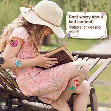 Aresvns Children's temporary tattoo 340+ Designs,20 sheets Cute fake tattoos for Girls and Boys, Waterproof, non-toxic and easy to remove