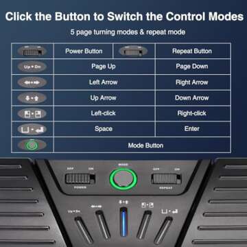 LEKATO Wireless Page Turner Pedal for Musical Instruments Bluetooth Page Turner Pedal for Phone and Tablets Page Turning, Rechargeable Music Page Turner Wireless Foot Pedal Page Turner Pedal
