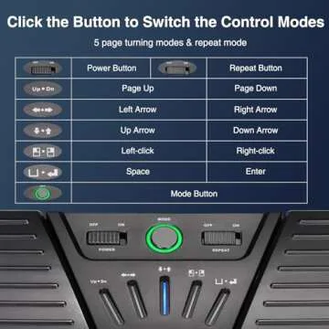 LEKATO Wireless Page Turner Pedal for Musical Instruments Bluetooth Page Turner Pedal for Phone and Tablets Page Turning, Rechargeable Music Page Turner Wireless Foot Pedal Page Turner Pedal