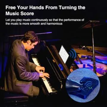 LEKATO Wireless Page Turner Pedal for Musical Instruments Bluetooth Page Turner Pedal for Phone and Tablets Page Turning, Rechargeable Music Page Turner Wireless Foot Pedal Page Turner Pedal