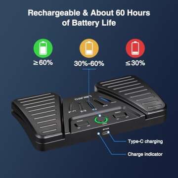 LEKATO Wireless Page Turner Pedal for Musical Instruments Bluetooth Page Turner Pedal for Phone and Tablets Page Turning, Rechargeable Music Page Turner Wireless Foot Pedal Page Turner Pedal