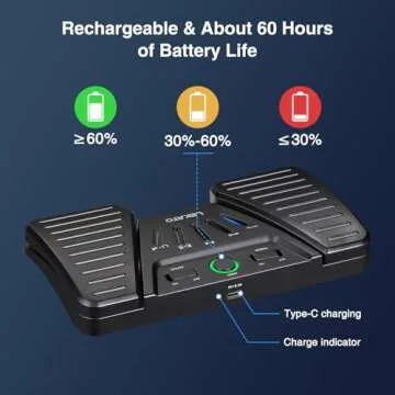 LEKATO Wireless Page Turner Pedal for Musical Instruments Bluetooth Page Turner Pedal for Phone and Tablets Page Turning, Rechargeable Music Page Turner Wireless Foot Pedal Page Turner Pedal