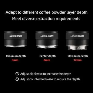 MHW-3BOMBER 58mm Espresso Coffee Distributor, Espresso Distribution Tool for Barista, Adjustable Height Coffee Leveler with Sound Feedback for 58mm Portafilter, YU Series, T5848-OS