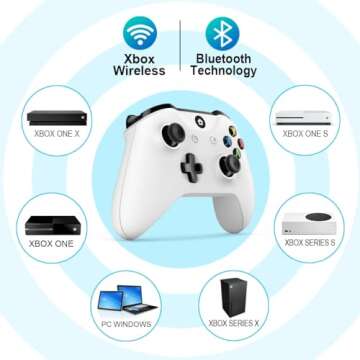 SHINXIN Xbox Controller Wireless, Xbox One Controller, Compatible with Xbox One X|S, Xbox Series X|S, Xbox One, Windows PC - White