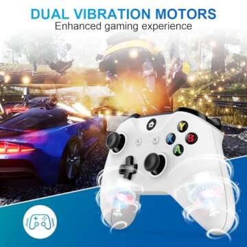 SHINXIN Xbox Controller Wireless, Xbox One Controller, Compatible with Xbox One X|S, Xbox Series X|S, Xbox One, Windows PC - White