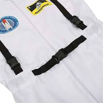 Adult Astronaut Spaceman for Men Costume Coverall Air Force Flight Jumpsuit Halloween Dress Up Party White-S