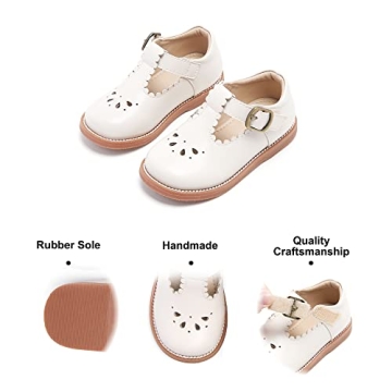 Beige Mary Jane Dress Shoes for Toddler Girls